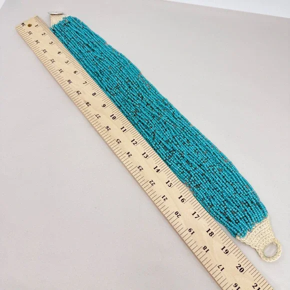 Lucky Brand Multi Strand Seed Bead Crochet Statement Necklace and Bracelet Set - Picture 8 of 8